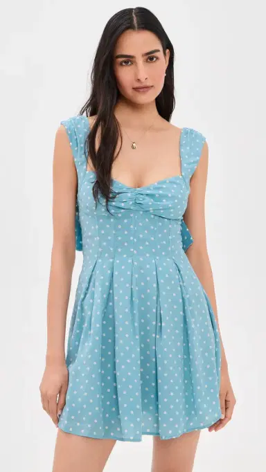 For Love & Lemons August Mini Dress Blue | Thumbnail 2 For Love & Lemons August Mini Dress Blue | Thumbnail 2