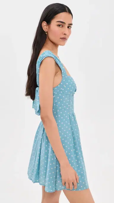For Love & Lemons August Mini Dress Blue | Thumbnail 4 For Love & Lemons August Mini Dress Blue | Thumbnail 4