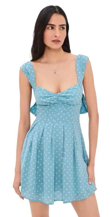 For Love & Lemons August Mini Dress Blue | Thumbnail 1 For Love & Lemons August Mini Dress Blue | Thumbnail 1