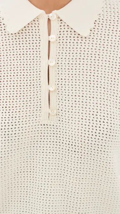 Frame The Daybreak Polo Top Cream Multi M | Thumbnail 6 Frame The Daybreak Polo Top Cream Multi M | Thumbnail 6