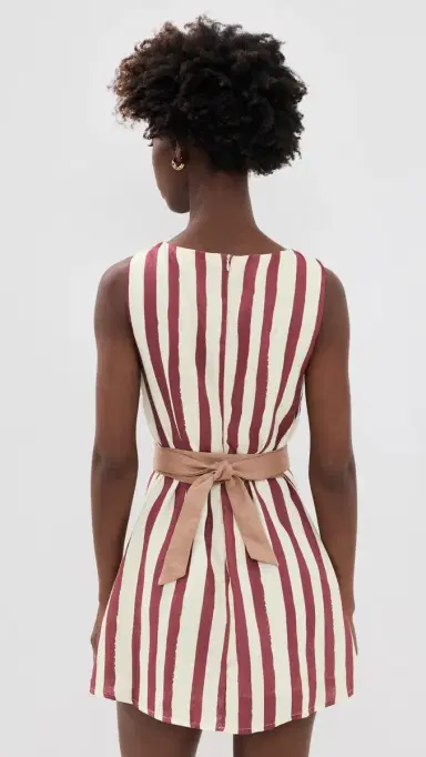 VRG GRL Lea Linen Mini Dress Burgundy | Thumbnail 3 VRG GRL Lea Linen Mini Dress Burgundy | Thumbnail 3