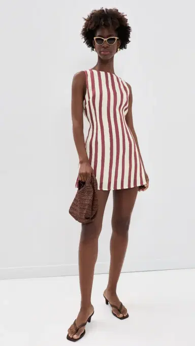 VRG GRL Lea Linen Mini Dress Burgundy | Thumbnail 5 VRG GRL Lea Linen Mini Dress Burgundy | Thumbnail 5