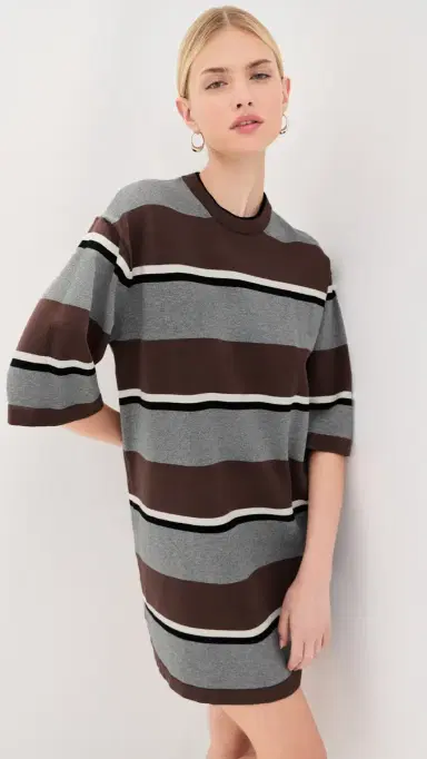 LE BOP ara Rugby Tee Dress Chocolate/Heather Grey | Thumbnail 2 LE BOP ara Rugby Tee Dress Chocolate/Heather Grey | Thumbnail 2