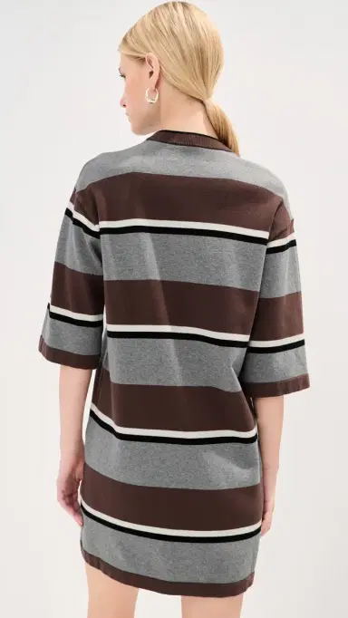 LE BOP ara Rugby Tee Dress Chocolate/Heather Grey | Thumbnail 3 LE BOP ara Rugby Tee Dress Chocolate/Heather Grey | Thumbnail 3