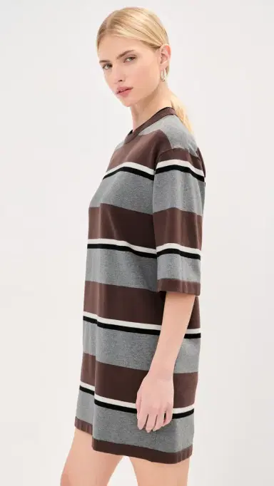LE BOP ara Rugby Tee Dress Chocolate/Heather Grey | Thumbnail 4 LE BOP ara Rugby Tee Dress Chocolate/Heather Grey | Thumbnail 4