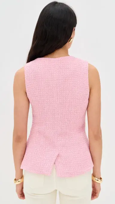 endless rose Tweed Buttoned ong Split Top Pink | Thumbnail 3 endless rose Tweed Buttoned ong Split Top Pink | Thumbnail 3