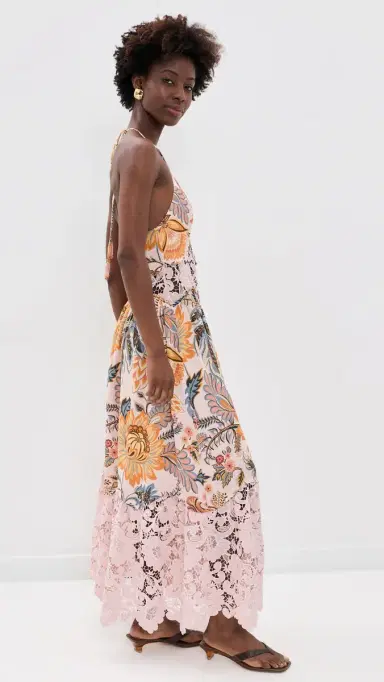Farm Rio igia Floral ight Pink ace Maxi Dress igia Floral ight Pink | Thumbnail 4 Farm Rio igia Floral ight Pink ace Maxi Dress igia Floral ight Pink | Thumbnail 4