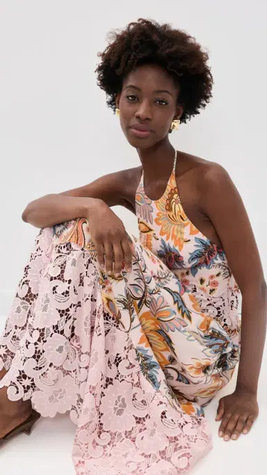 Farm Rio igia Floral ight Pink ace Maxi Dress igia Floral ight Pink | Thumbnail 6 Farm Rio igia Floral ight Pink ace Maxi Dress igia Floral ight Pink | Thumbnail 6
