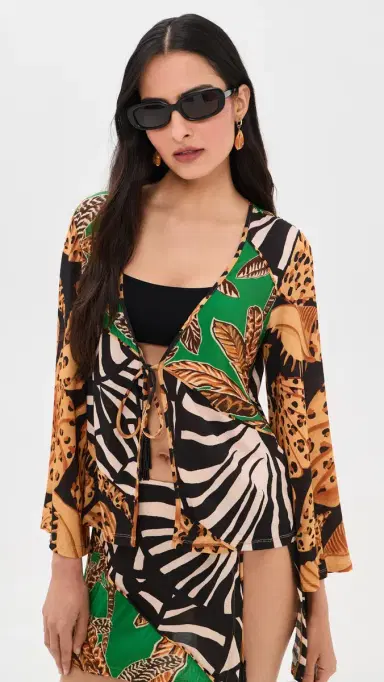 Farm Rio Open Front Blouse | Thumbnail 2 Farm Rio Open Front Blouse | Thumbnail 2
