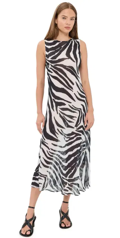 VRG GRL Francesca Sheer Maxi Dress Zebra | Thumbnail 1 VRG GRL Francesca Sheer Maxi Dress Zebra | Thumbnail 1