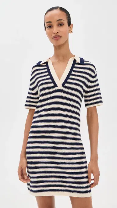 Tanya Taylor Joni Dress Cream/aritime Blue ulti | Thumbnail 2 Tanya Taylor Joni Dress Cream/aritime Blue ulti | Thumbnail 2