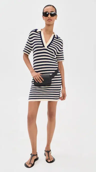 Tanya Taylor Joni Dress Cream/aritime Blue ulti | Thumbnail 5 Tanya Taylor Joni Dress Cream/aritime Blue ulti | Thumbnail 5