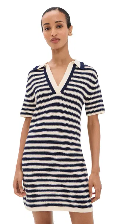 Tanya Taylor Joni Dress Cream/aritime Blue ulti | Thumbnail 1 Tanya Taylor Joni Dress Cream/aritime Blue ulti | Thumbnail 1