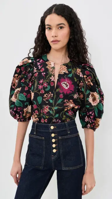 Ulla Johnson Florielle Cotton Top Dahlia | Thumbnail 2 Ulla Johnson Florielle Cotton Top Dahlia | Thumbnail 2