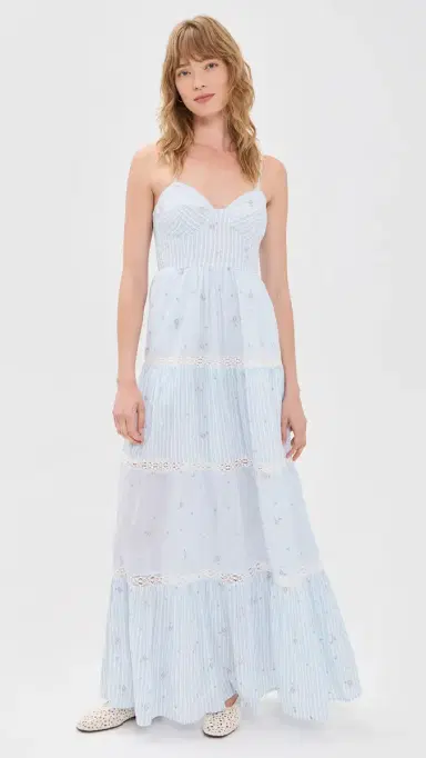 LoveShackFancy Story Dress Sky Mist 6 | Thumbnail 2 LoveShackFancy Story Dress Sky Mist 6 | Thumbnail 2