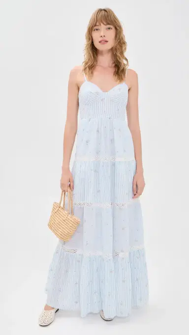 LoveShackFancy Story Dress Sky Mist 6 | Thumbnail 5 LoveShackFancy Story Dress Sky Mist 6 | Thumbnail 5