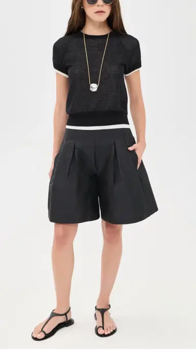 CHAN LUU Techno Taffeta Long Shorts Black 3 | Thumbnail 5 CHAN LUU Techno Taffeta Long Shorts Black 3 | Thumbnail 5