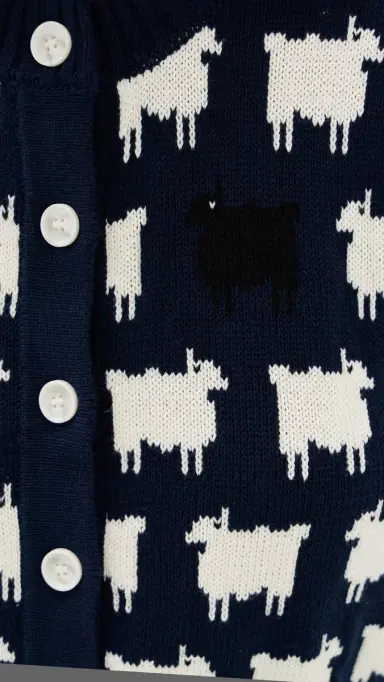 Rowing Blazers Cotton Cropped heep Cardigan Navy | Thumbnail 6 Rowing Blazers Cotton Cropped heep Cardigan Navy | Thumbnail 6