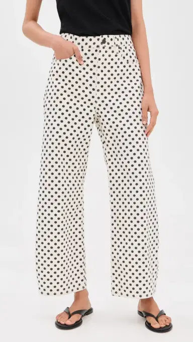 Frame The Bow Crop Jeans White Polka Dot | Thumbnail 2 Frame The Bow Crop Jeans White Polka Dot | Thumbnail 2