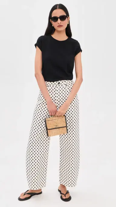 Frame The Bow Crop Jeans White Polka Dot | Thumbnail 5 Frame The Bow Crop Jeans White Polka Dot | Thumbnail 5