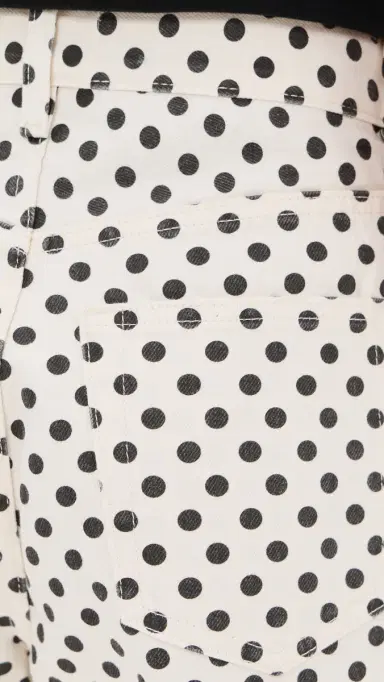 Frame The Bow Crop Jeans White Polka Dot | Thumbnail 6 Frame The Bow Crop Jeans White Polka Dot | Thumbnail 6