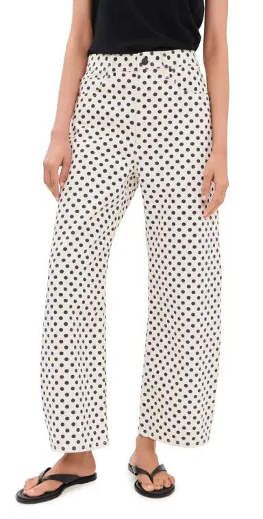 Frame The Bow Crop Jeans White Polka Dot | Thumbnail 1 Frame The Bow Crop Jeans White Polka Dot | Thumbnail 1