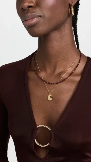 JIA JIA January Garnet Beaded Necklace Garnet One Size | Thumbnail 3 JIA JIA January Garnet Beaded Necklace Garnet One Size | Thumbnail 3