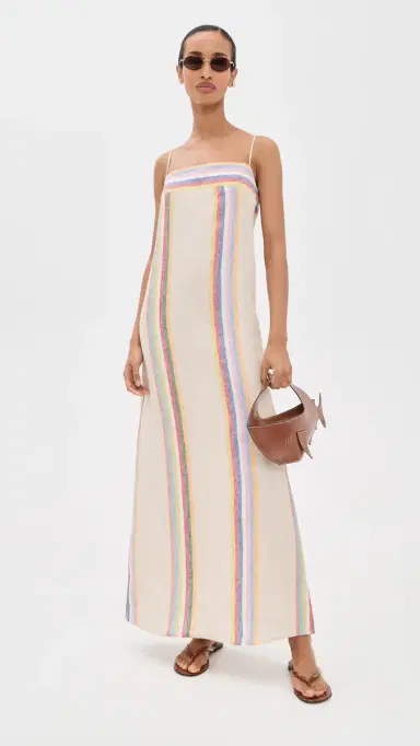 STAUD aura inen Dress Day Trip Stripe | Thumbnail 5 STAUD aura inen Dress Day Trip Stripe | Thumbnail 5