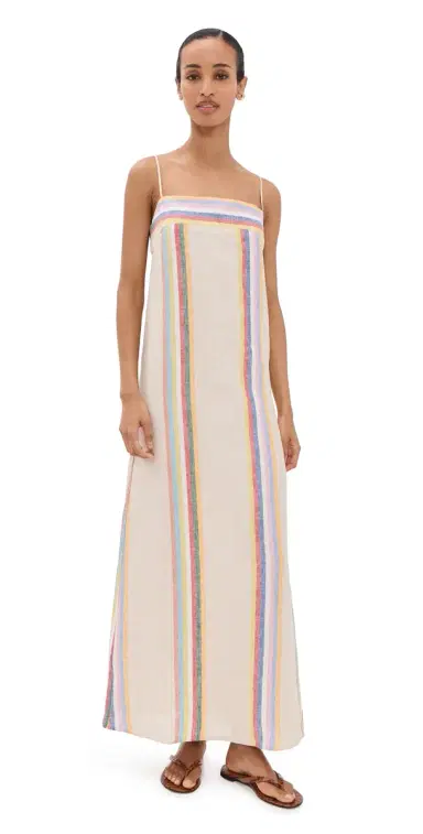 STAUD aura inen Dress Day Trip Stripe | Thumbnail 1 STAUD aura inen Dress Day Trip Stripe | Thumbnail 1