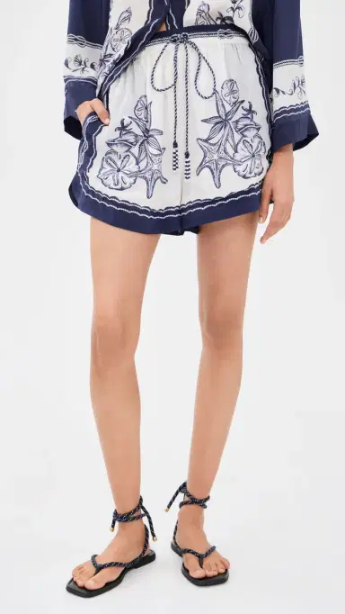 Farm Rio Coast Scarf Shorts Coast Scarf Off White | Thumbnail 2 Farm Rio Coast Scarf Shorts Coast Scarf Off White | Thumbnail 2