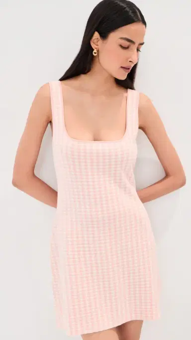 LE BOP Gingham Knit Mini Dress Ballet Pink | Thumbnail 2 LE BOP Gingham Knit Mini Dress Ballet Pink | Thumbnail 2