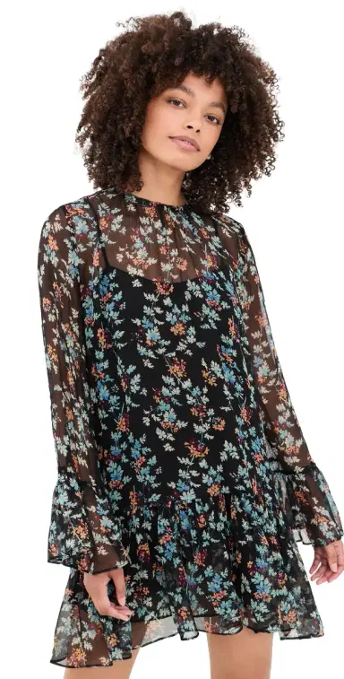 Ulla Johnson Emmeline Silk Mini Dress Nightshade 8 | Thumbnail 1 Ulla Johnson Emmeline Silk Mini Dress Nightshade 8 | Thumbnail 1
