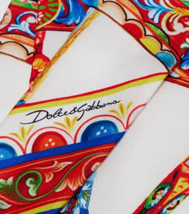 Dolce & Gabbana Carretto silk twill scarf | Thumbnail 3 Dolce & Gabbana Carretto silk twill scarf | Thumbnail 3