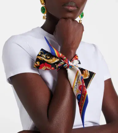 Dolce & Gabbana Carretto silk twill scarf | Thumbnail 4 Dolce & Gabbana Carretto silk twill scarf | Thumbnail 4