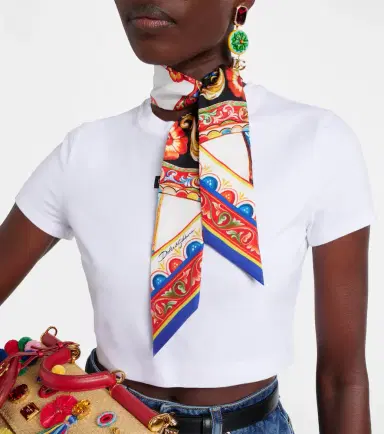Dolce & Gabbana Carretto silk twill scarf | Thumbnail 5 Dolce & Gabbana Carretto silk twill scarf | Thumbnail 5