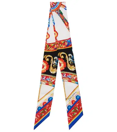 Dolce & Gabbana Carretto silk twill scarf | Thumbnail 1 Dolce & Gabbana Carretto silk twill scarf | Thumbnail 1