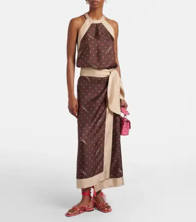 Valentino Printed halterneck silk twill top | Thumbnail 2 Valentino Printed halterneck silk twill top | Thumbnail 2