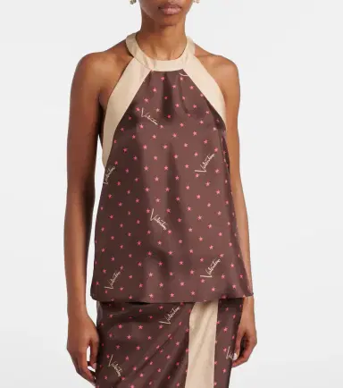 Valentino Printed halterneck silk twill top | Thumbnail 3 Valentino Printed halterneck silk twill top | Thumbnail 3