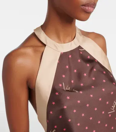 Valentino Printed halterneck silk twill top | Thumbnail 4 Valentino Printed halterneck silk twill top | Thumbnail 4
