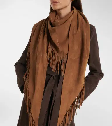 Nour Hammour Fringed suede shawl | Thumbnail 3 Nour Hammour Fringed suede shawl | Thumbnail 3