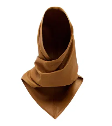 Nour Hammour Draped leather hood | Thumbnail 1 Nour Hammour Draped leather hood | Thumbnail 1