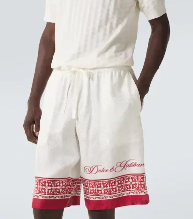 Dolce & Gabbana Majolica silk twill jacquard Bermuda shorts | Thumbnail 4 Dolce & Gabbana Majolica silk twill jacquard Bermuda shorts | Thumbnail 4