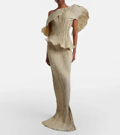 Marmar Halim One-shoulder pleated taffeta gown | Thumbnail 2 Marmar Halim One-shoulder pleated taffeta gown | Thumbnail 2