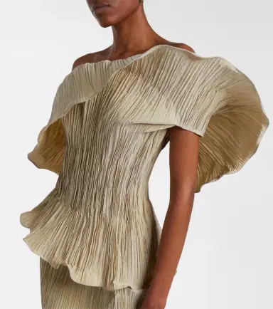 Marmar Halim One-shoulder pleated taffeta gown | Thumbnail 3 Marmar Halim One-shoulder pleated taffeta gown | Thumbnail 3