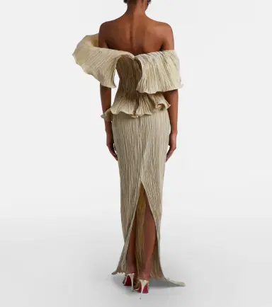 Marmar Halim One-shoulder pleated taffeta gown | Thumbnail 4 Marmar Halim One-shoulder pleated taffeta gown | Thumbnail 4