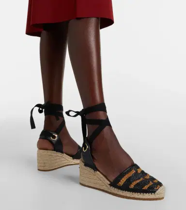 Ferragamo Animal-print raffia espadrille wedges | Thumbnail 5 Ferragamo Animal-print raffia espadrille wedges | Thumbnail 5