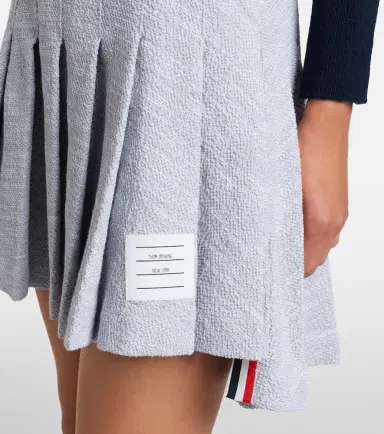 Thom Browne Pleated cotton-blend tweed miniskirt | Thumbnail 2 Thom Browne Pleated cotton-blend tweed miniskirt | Thumbnail 2