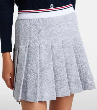 Thom Browne Pleated cotton-blend tweed miniskirt | Thumbnail 3 Thom Browne Pleated cotton-blend tweed miniskirt | Thumbnail 3