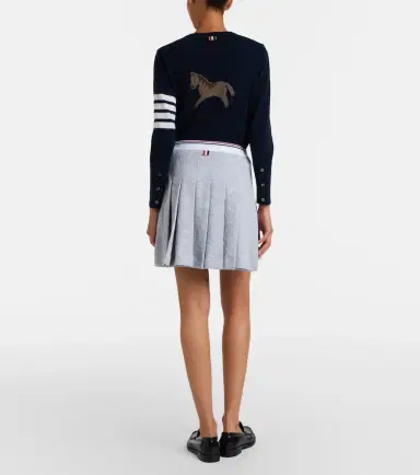 Thom Browne Pleated cotton-blend tweed miniskirt | Thumbnail 4 Thom Browne Pleated cotton-blend tweed miniskirt | Thumbnail 4