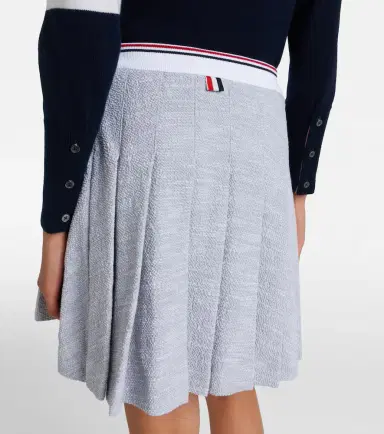 Thom Browne Pleated cotton-blend tweed miniskirt | Thumbnail 5 Thom Browne Pleated cotton-blend tweed miniskirt | Thumbnail 5